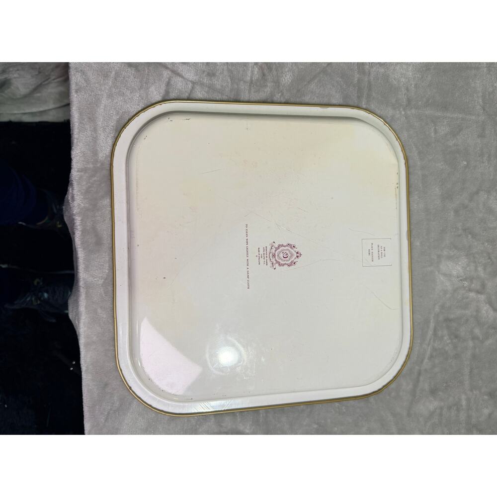 Vintage Daher England Blue Chinoiserie Serving Tray Pagoda Scene - Picture 5 of 6